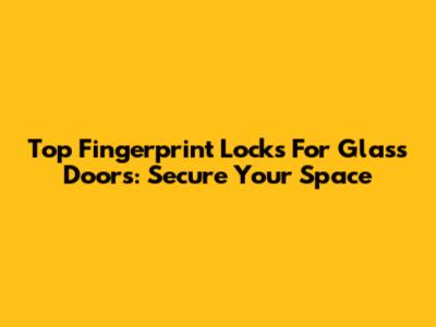 Top Fingerprint Locks For Glass Doors: Secure Your Space